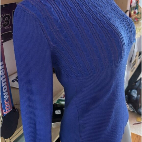 New York & Company Women’s Blue Knit Turtleneck, Size S - Picture 3 of 5